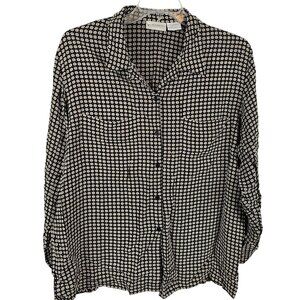 Liz Claiborne Elisabeth Women XS Blouse Polka Dot Work Career Casual Office Wear